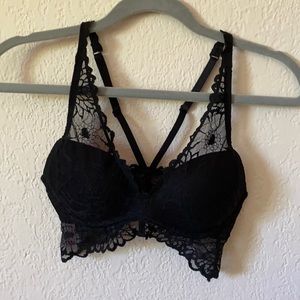 VS black lace push-up bralette